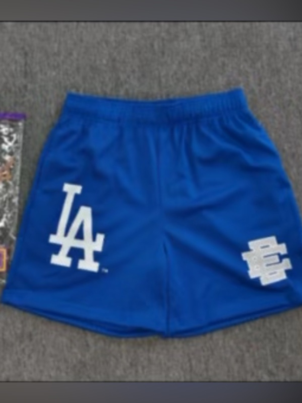 Eric Emanuel Blue LA Logo Athletic Shorts